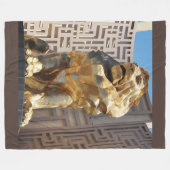 LAS VEGAS GOUDEN LEEUW BEELD FLEECE DEKEN (Voorkant (Horizontaal))