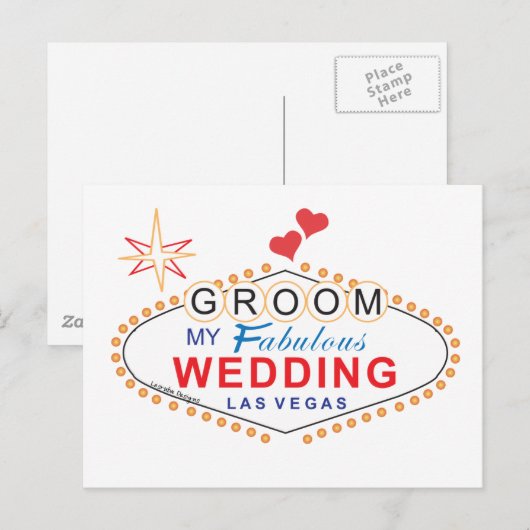 Las Vegas Groom Briefkaart (Voorkant / Achterkant)