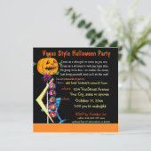 Las Vegas Halloween Party Kaart (Staand voorkant)