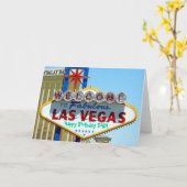 Las Vegas Happy Birthday DAD! Kaart (Gele Bloem)
