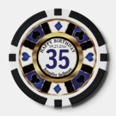Las Vegas Happy Birthday in Dark Blue Poker Chip (Voorkant)