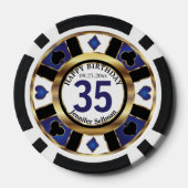 Las Vegas Happy Birthday in Dark Blue Poker Chip (Achterkant)