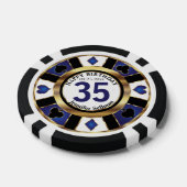 Las Vegas Happy Birthday in Dark Blue Poker Chip (Enkel)