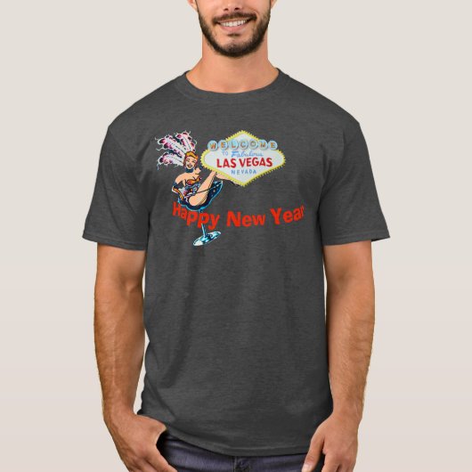 Las Vegas Happy Nieuw jaar T-shirt (Voorkant)