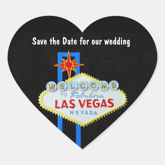 Las Vegas Hart Gevormde Bruiloft Sticker (Voorkant)