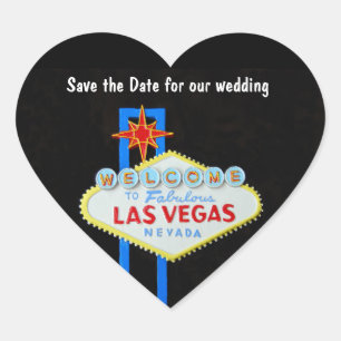 Las Vegas Hart Gevormde Bruiloft Sticker