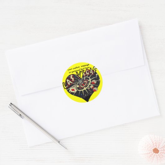 Las Vegas Heart Ronde Sticker (Envelop)