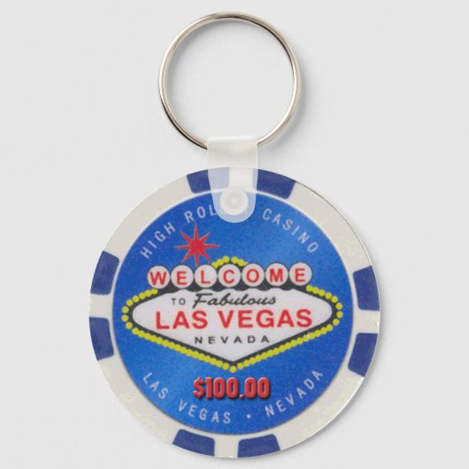 Las Vegas High Roller $100.00 Poker Chip Sleutelha Sleutelhanger (Voorkant)