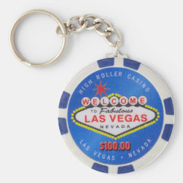 Las Vegas High Roller $100.00 Poker Chip Sleutelha Sleutelhanger