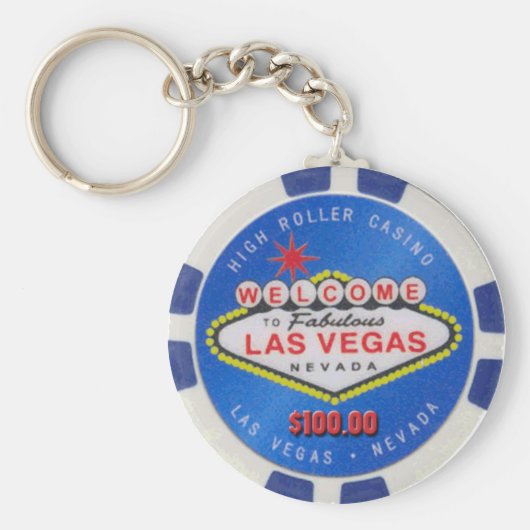 Las Vegas High Roller $100.00 Poker Chip Sleutelha Sleutelhanger (Voorkant)