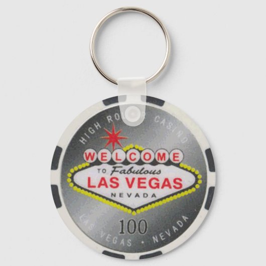Las Vegas High Roller $100 poker Chip Sleutelhange Sleutelhanger (Voorkant)