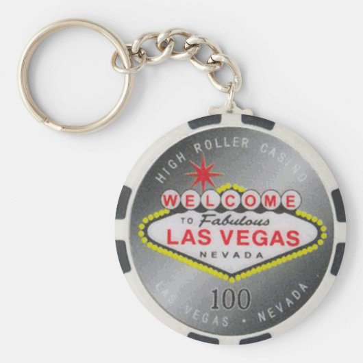 Las Vegas High Roller $100 poker Chip Sleutelhange Sleutelhanger (Voorkant)