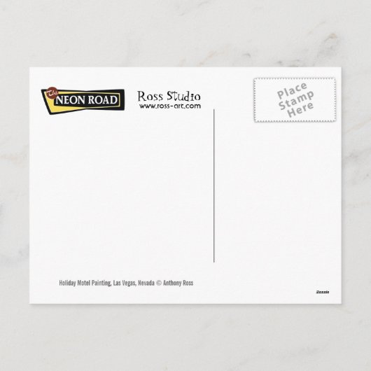 Las Vegas Holiday Motel Retro Neon Briefkaart (Achterkant)