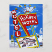 Las Vegas Holiday Motel Retro Neon Briefkaart (Voorkant)
