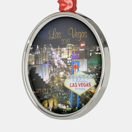 Las Vegas Holiday Ornament red bow (Links)