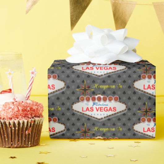 Las Vegas Honeymoon Kaart Suits Cadeaupapier (Verjaardagsfeest)