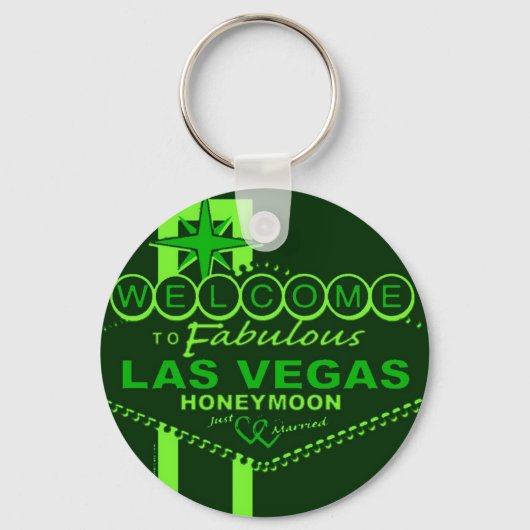 Las Vegas Honeymoon Pop Art Sleutelhanger (Voorkant)