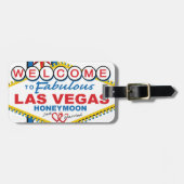 Las Vegas Honeymoon retro Bagagelabel (Voorkant horizontaal)