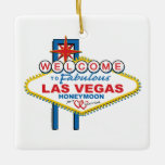 Las Vegas Honeymoon retro Keramisch Ornament<br><div class="desc">Las Vegas Honeymoon Design</div>