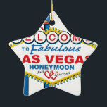 Las Vegas Honeymoon retro Keramisch Ornament<br><div class="desc">Las Vegas Honeymoon Design</div>