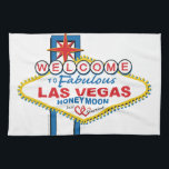 Las Vegas Honeymoon retro Theedoek<br><div class="desc">Las Vegas Honeymoon Design</div>