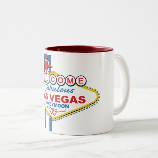 Las Vegas Honeymoon Tweekleurige Koffiemok (Voorkant rechts)