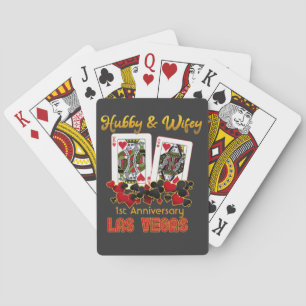 Las Vegas Hubby Wifey Wedding Jubileum Pokerkaarten