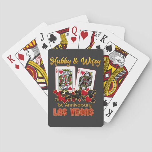 Las Vegas Hubby Wifey Wedding Jubileum Pokerkaarten (Achterkant)
