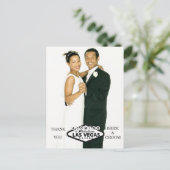 Las Vegas Huwelijk Aangepaste Foto Bedankt Aankondigingskaart (Staand voorkant)