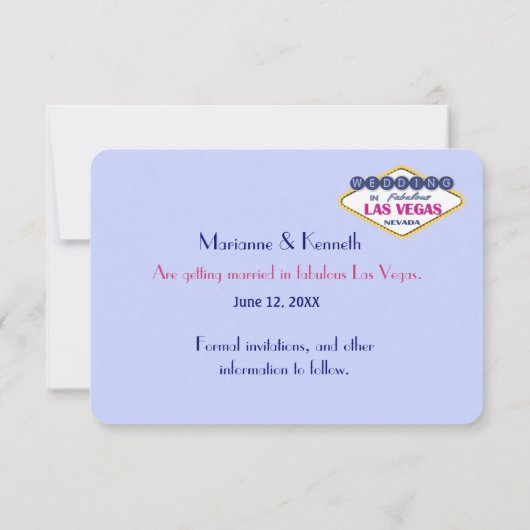 Las Vegas Huwelijk - Bewaar de Datum Kaart (Achterkant)