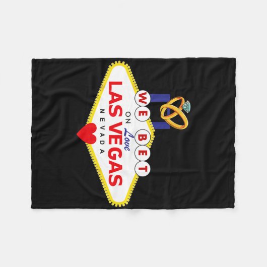 Las Vegas Huwelijk Bruid Bruidegom Bijpassende Sho Fleece Deken (Voorkant (Horizontaal))