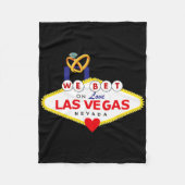 Las Vegas Huwelijk Bruid Bruidegom Bijpassende Sho Fleece Deken (Voorkant)