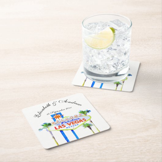 Las Vegas-huwelijk Kartonnen Onderzetters (Insitu)