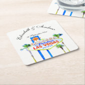 Las Vegas-huwelijk Kartonnen Onderzetters (Schuin)