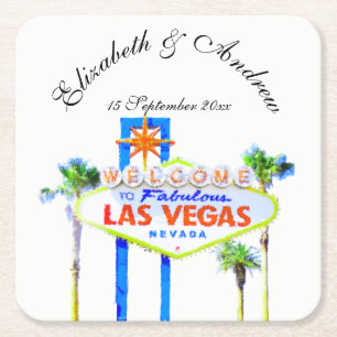 Las Vegas-huwelijk Kartonnen Onderzetters