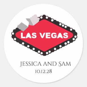Las Vegas Huwelijk Ronde Sticker