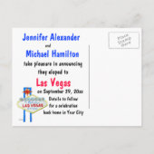 Las Vegas Huwelijk We Eloped Aankondigingskaart (Achterkant)