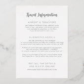 Las Vegas Huwelijk  Zwart Zilver Info op achterkan Folie Uitnodiging (Achterkant)