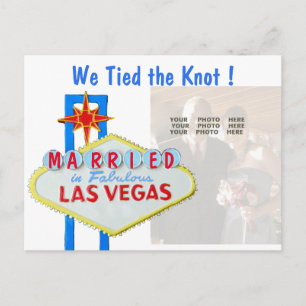 Las Vegas huwelijksaankondiging fotokaart Aankondigingskaart