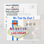 Las Vegas huwelijksaankondiging fotokaart Aankondigingskaart (Voorkant / Achterkant)