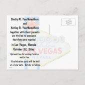 Las Vegas huwelijksaankondiging fotokaart Aankondigingskaart (Achterkant)