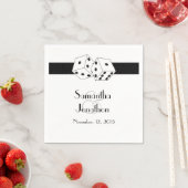 Las Vegas Huwelijksdobbelstenen Thema Zwart en Wit Servet (Insitu)