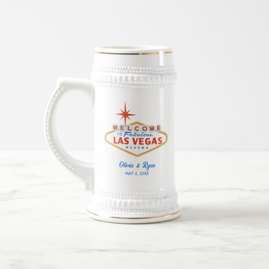 Las Vegas Huwelijksfeest Gift Custom Bier Stein Bierpul (Links)