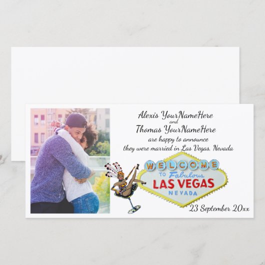 Las Vegas Huwelijksfoto Aankondiging (Voorkant / Achterkant)