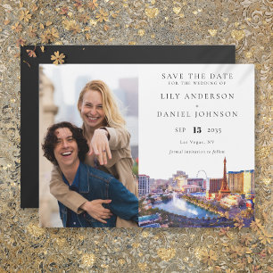 Las Vegas Huwelijksfoto Save The Date Magnetische Uitnodiging