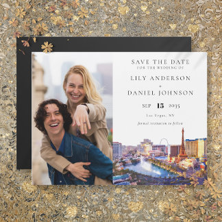 Las Vegas Huwelijksfoto Save The Date Magnetische Uitnodiging