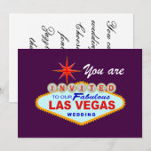 Las Vegas Huwelijksuitnodiging PURPLE Kaart (Voorkant / Achterkant)
