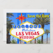 Las Vegas huwelijksuitnodiging Save the Date Kaart (Voorkant)