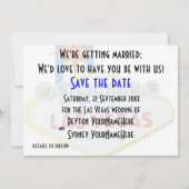Las Vegas huwelijksuitnodiging Save the Date Kaart (Achterkant)