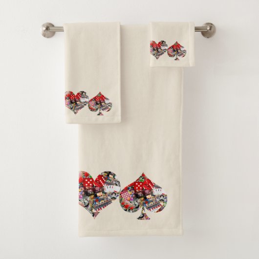 Las Vegas iconen spelen Kaart vormen Bad Handdoek (Insitu)